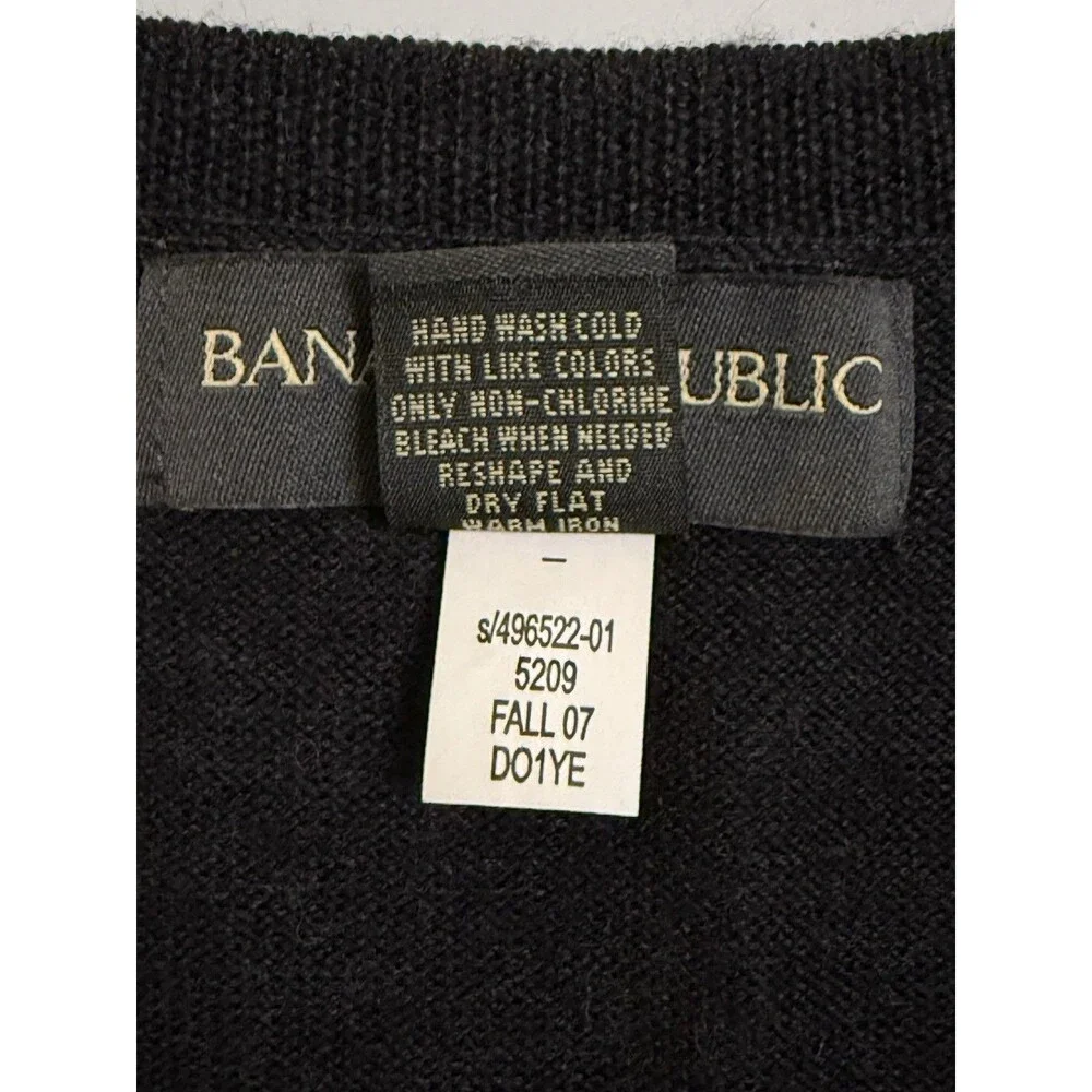 Banana Republic 2007 Style Wool Argyle Sweater Sz S Gray 90s Preppy University